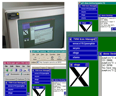 Example screenshots using X desktops